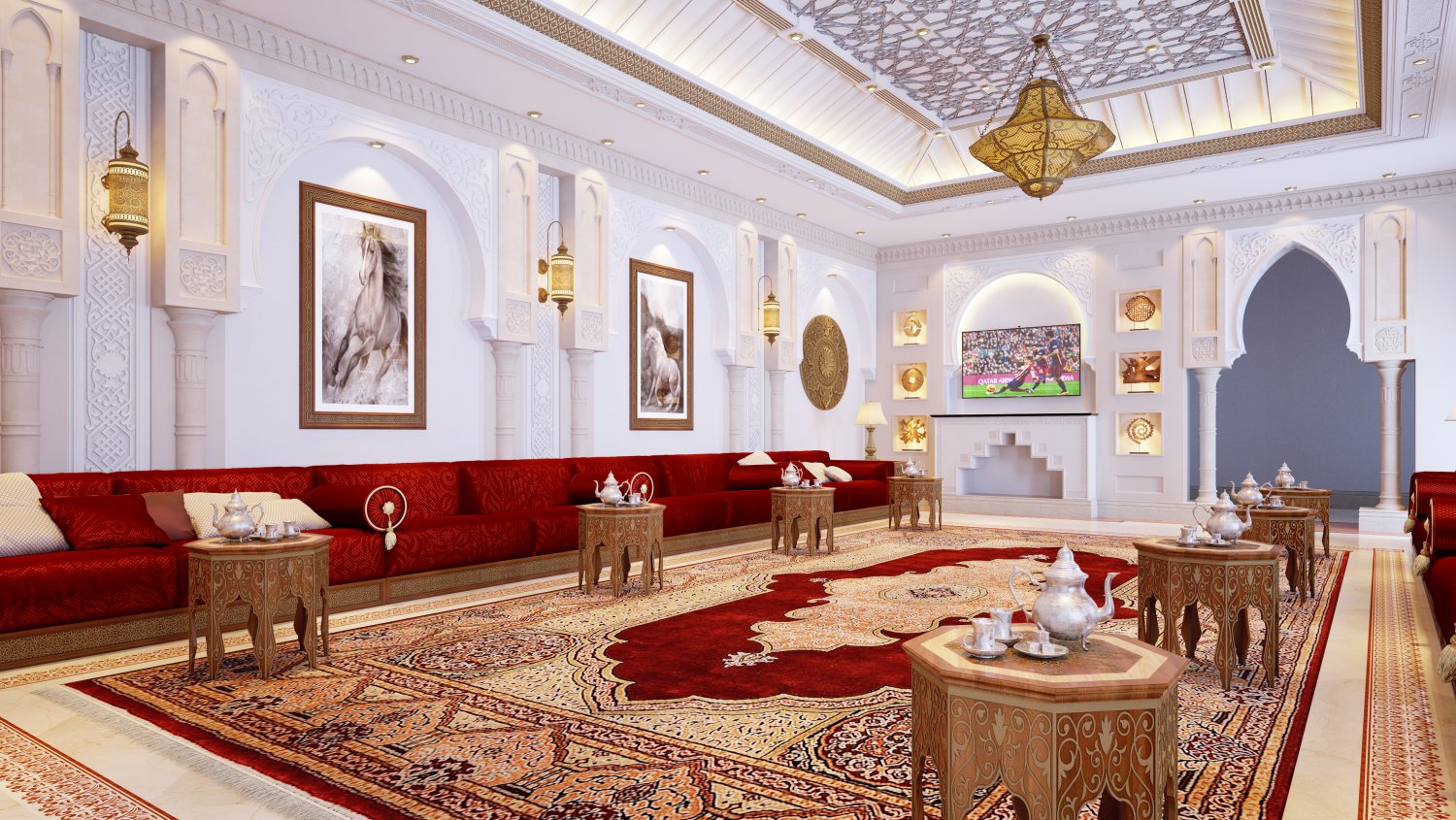 فن تصميم مجلس رجال سعودي تقليدي
